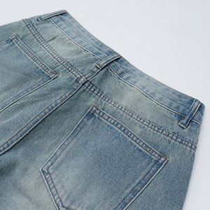 Pantalon en jean droit ample pour femme - Confortable pour l'été, coupe large, bleu clair, vente en gros - Product Image 5