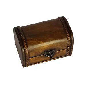 Retro antika saklama kutusu takı organizatör kabartmalı Vintage ahşap hazine sandığı