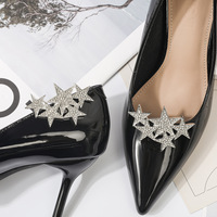 Chaussures de mariage à talons hauts, breloques pour sabots, décorations étoiles en alliage de zinc, boucles de chaussures décoratives amovibles DIY, clips floraux