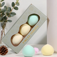 Batidora de belleza con logotipo personalizado, cajas de embalaje de papel, juego de esponjas en polvo, Cajas de Regalo para esponjas de maquillaje