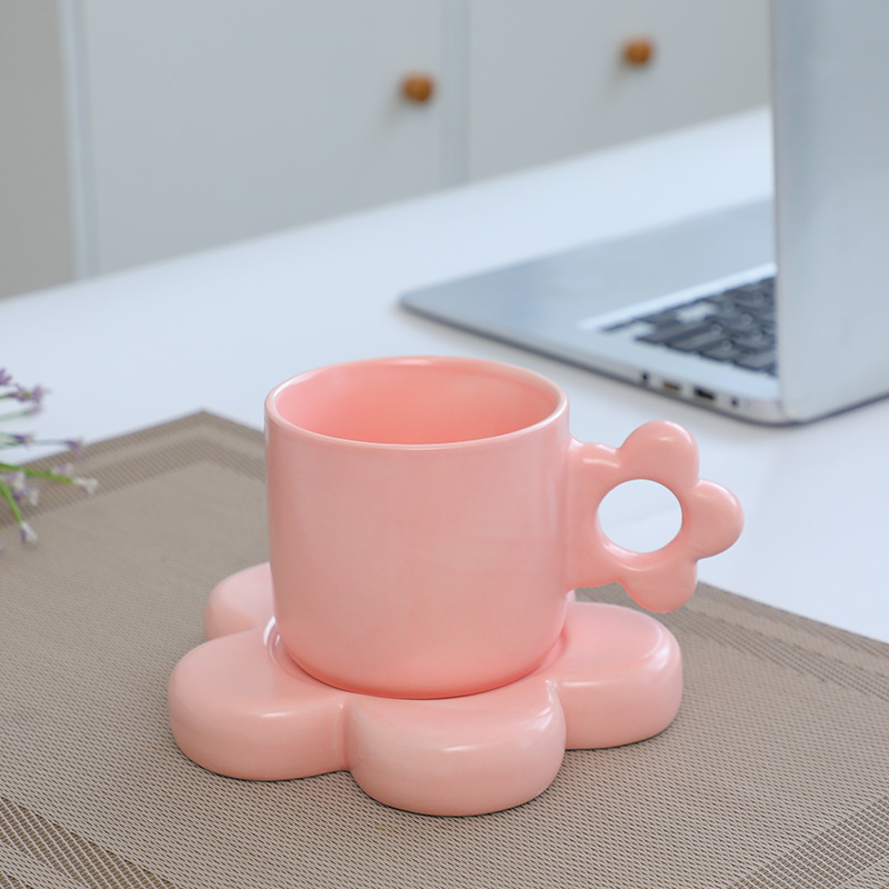 Flower cup and saucer-pink 320ml