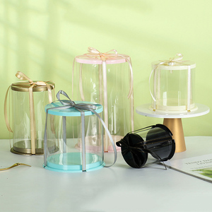 กล่องเค้กทรงกลมพร้อมฝากระดาษบรรจุภัณฑ์สำหรับเบเกอรี่ขนาด<span class=keywords><strong>2</strong></span>/3/4นิ้วใส่ของขวัญโปร่งใสออกแบบโลโก้ได้ตามต้องการ - Product Image 5