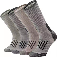 Chaussettes en laine mérinos à boucles complètes, tricotées à grosses aiguilles, chaussettes de randonnée mi-mollet, chaussettes personnalisées en laine mérinos pour hommes, haute qualité, vente en gros