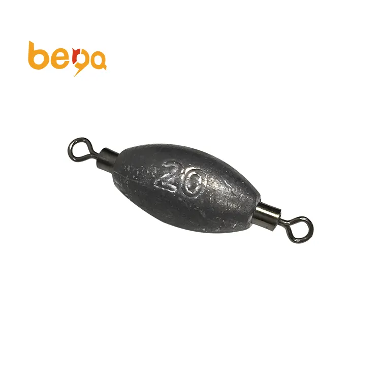 Atacado melhor preço oval tipo chumbo afundadores para longa linha de pesca pesos de chumbo com dois giradores