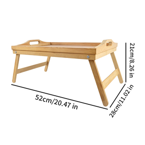 Plateau élégant pliable en bambou pour lit <span class=keywords><strong>et</strong></span> canapé, plateau de service esthétique pour le petit-déjeuner avec bords surélevés pour éviter les déversements - Product Image 3