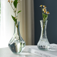 Vase de table en verre transparent de luxe pour mariage Art déco Cristal Bouteille de fleurs de mariage Décoration Vases en verre