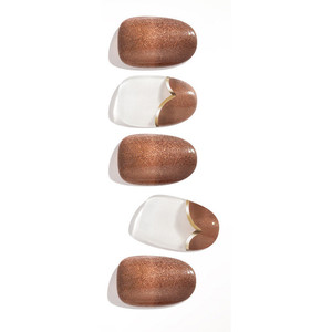 Autocollant pour ongles en forme de cœur marron, gel semi-durci magnétisé, imperméable pour femmes - Product Image 2