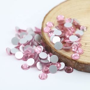 กระจกไรน์สโตนด้านหลังแบนทรงแก้วคริสตัลสีชมพูอ่อนกุหลาบแบบไม่ร้อน - Product Image 2