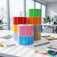 Étiquettes autocollantes thermiques compatibles couleur 80*50*1000PCS, papier autocollant à triple protection