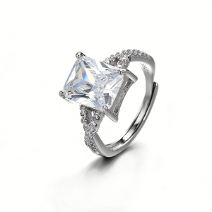 Anel de Noivado TIANYIDA em Prata Esterlina 925 com Design Torcido, Anel Hip Hop com Zircônia 4A, Anel de Diamante - Product Image 2