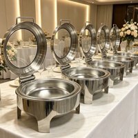 Pemanas Makanan Chafing Dish untuk Pernikahan di Taman, Mewah, untuk Sajian Katering, Prasmanan, dan Perlengkapan Hotel Lainnya