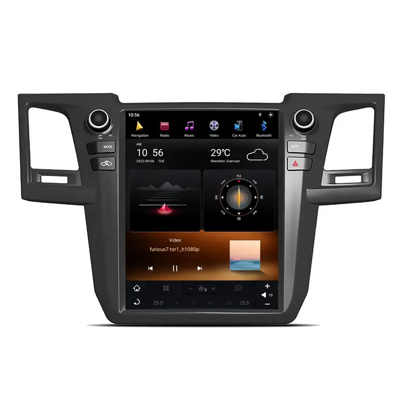 12.1'' Android 11 Tesla Screen For TOYOTA Fortuner Hilux Revo 2007-2015 Car Multimedia Player Head Unit GPS Audio Radio
