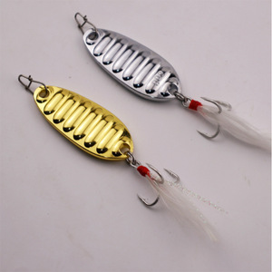 Señuelo de pesca de metal tipo cuchara plana con vibración y lentejuelas para pesca en agua dulce y pesca de fondo - Product Image 1