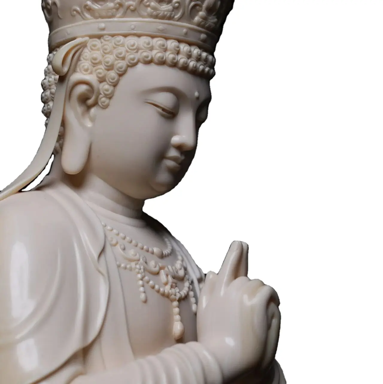 Le statue di Buddha bianche possono essere personalizzate nelle decorazioni del tempio all'aperto a grandezza naturale