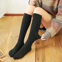 Chaussettes de compression en velours doux et épais pour femmes, chaudes pour l'hiver, en polyester, au-dessus du genou