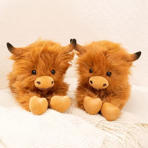 Couette en peluche super douce personnalisée en gros, motif vache des Highlands écossaise, avec rembourrage en coton PP pour enfants - Product Image 6