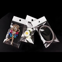 Sacs OPP blancs transparents pour cadeaux et bonbons, avec dos adhésif, trou de suspension, fermeture à glissière refermable pour boucles d'oreilles et bagues