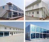 Maison conteneur préfabriquée à double aile, modulaire et pliable, 20 pieds 40 pieds, avec panneaux solaires, directement de l'usine