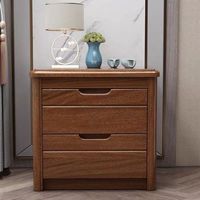 Table de chevet en bois massif de style chinois moderne avec 2 tiroirs, meuble de rangement pour chambre à coucher