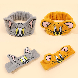 Linda Diadema Elástica de Franela de Terciopelo con Diseño de Gato y Ratón de Dibujos Animados, 26*18 cm, para Lavar la Cara, Maquillaje, Spa, Accesorios para el Cabello de Mujer - Product Image 2