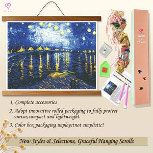 Kit de Peinture Diamant Paysage Imprimé Écologique sur Toile, Perles Rondes Scintillantes, Bricolage Décoration Maison Artisanat - Product Image 4