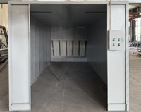 Cabine de peinture électrostatique à poudre double usage avec contrôle PLC, chariot à suspension en acier, cabine de pulvérisation industrielle pour métaux