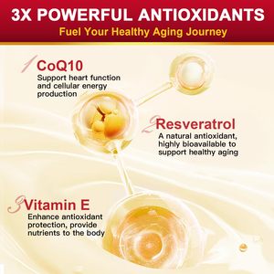 Cápsulas de CoQ10 de 400mg de etiqueta privada OEM suplemento de coenzima Q10 con trans-resveratrol PQQ vitamina E BioPerine para energía cardíaca - Product Image 4