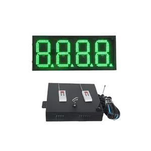 RF Remote Small Size 8inch Green Outdoor Electronic LED Gas Price Sign Display Petrol Station