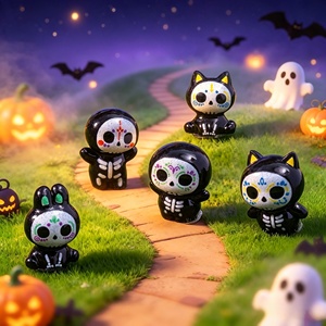 ตุ๊กตาผีเรซิ่นขนาดเล็กสำหรับฮาโลวีน ของเล่นผีสำหรับงานปาร์ตี้ฮาโลวีน ของตกแต่งถุงของขวัญ ของตกแต่งรูปผีน้ำตาล ของประดับตกแต่งสำหรับฮาโลวีน - Product Image 1