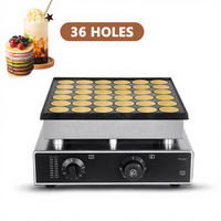 Prêt à expédier 110V USA Plug Heavy Duty Poffertjes Dutch Mini Pancake Maker Machine pour 36 Round Poffertjes Gaufrier