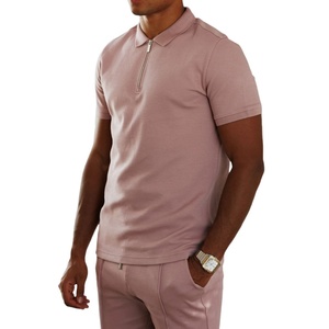 OEM Vente en gros T-shirts de luxe pour hommes 100% Coton Coupe ajustée Col montant Anti-boulochage Haute qualité Confortable Tricoté Classique - Product Image 4