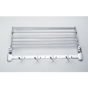 Toallero de Acero Inoxidable Saint Ruijia de 2 Niveles, Montado en la Pared con Ganchos, Estante Plegable para Almacenamiento en el Baño - Product Image 2