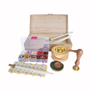 Diy Wood Crystal Handle Blank Custom Wax <strong>Stamp</strong> Seal <strong>Set</strong> for Wedding Invitation - Product Image 1