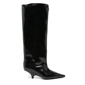 निर्माता कस्टम नई महिलाओं के अनुकूलित चमकदार पेटेंट चमड़े के नरम चमड़े के कम वेज महिलाओं की घुटने की लंबाई ढीली - Product Image 1