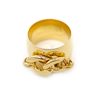 Dropshipping Schmuck Damen Herren besonderes Geschenk Mode 14mm dicker Finger großer Ring Edelstahl 18k Gold Kette breiter Ring
