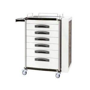 Nursing Patinet Hospital Furniture ABS Emergency Trolley with Drawer