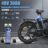 Vélo électrique pliable CMACEHWEEL GW20 Pro avec batterie au lithium 48V 30Ah, moteur sans balais sur roue arrière, pneus larges, 7 vitesses, 500W, 20 pouces