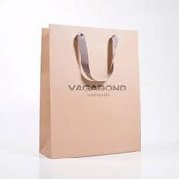 Sac en papier kraft biodégradable de luxe Vagabond Shoemakers avec poignées torsadées, estampage à chaud, recyclable, standard