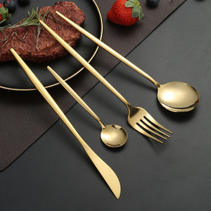Juego de Cubiertos de Acero Inoxidable de 4 Piezas, Cuchillo, Tenedor y Cuchara para Carne, Color Sólido, para Uso en Hoteles y Servicios de Catering - Product Image 4