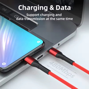 In serie In lega di alluminio 5A trasmissione dati In Nylon intrecciato PD60W durevole cavo di tipo C - Product Image 3