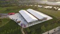 Tenda Pernikahan PVC Transparan Besar Rangka Aluminium Alloy Dinding Tirai Kaca Gaya Eropa Rumah Kaca 3000mm Tahan Air