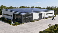 Atelier de construction en structure d'acier intelligente de haute technologie avec système de toiture photovoltaïque