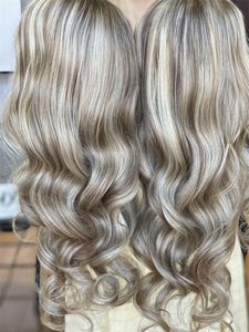 2024 pelucas de cabello europeo virgen con raíz marrón claro cuerpo onda Rubio Balayage encaje transparente para la pérdida de cabello mujeres blancas - Product Image 6