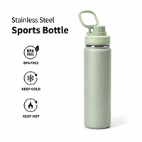 Orange 18 oz Edelstahl-Trinkflasche mit Weiter Öffnung, Ausgießer und Griffdeckel, Fitness-Becher, Reisebecher, Isolierter Fahrrad-Tumbler