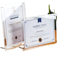 Cadre photo acrylique transparent format lettre A4 8.5x11 boîte d'ombre de certificat utilisée pour l'affichage de bureau du certificat de diplôme