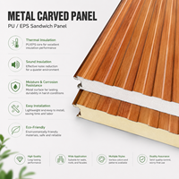 Panneau mural extérieur en métal décoratif, isolant thermique, en mousse, avec revêtement métallique gaufré imperméable