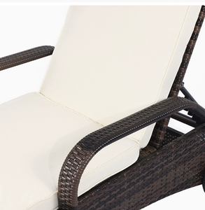 Sillón <span class=keywords><strong>Reclinable</strong></span> Individual Acolchado para Patio Exterior, <span class=keywords><strong>Tumbona</strong></span> Moderna de Mimbre para Playa, Villa, Jardín, Terraza y Proyectos - Product Image 5