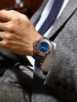 Montre mécanique pour homme DA0004L, boîtier en acier inoxydable 316L, verre saphir, étanche 30 bars, bracelet en cuir, montre de plongée