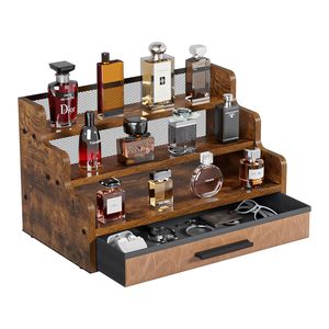 Présentoir en bois pour huiles essentielles et parfums avec grande capacité de rangement | Support fait