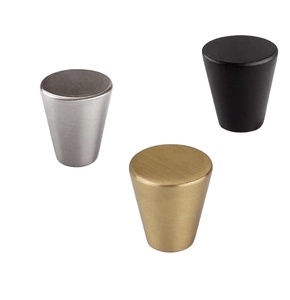 Contemporary Style Cone Shape Solid Zinc Alloy Brush Nickel Copper <strong>Matte</strong> <strong>Black</strong> Color Cabinet <strong>Knobs</strong> <strong>Drawer</strong> Handle Dresser Pull - Product Image 1